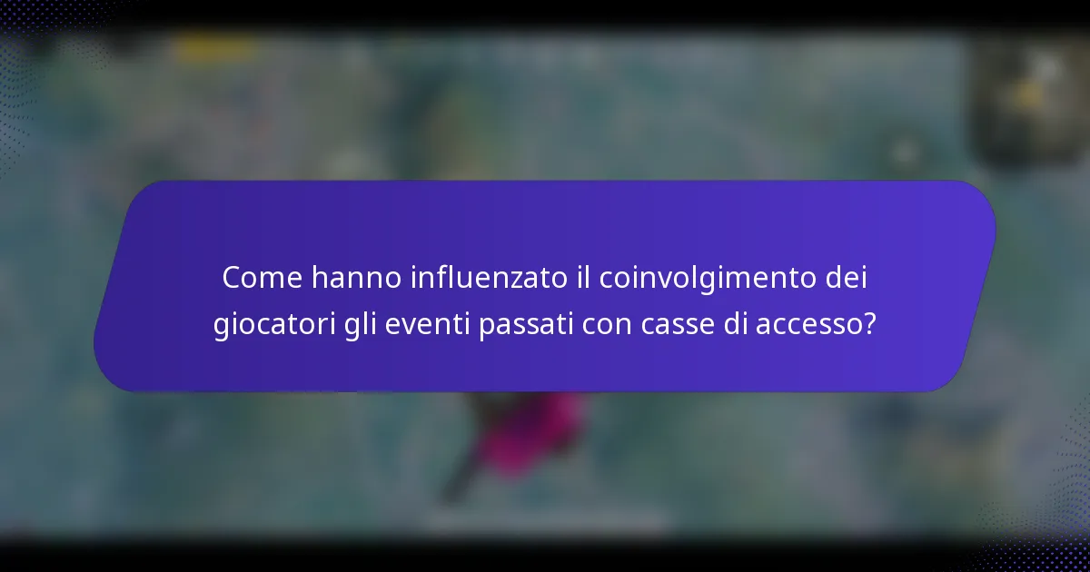 Come hanno influenzato il coinvolgimento dei giocatori gli eventi passati con casse di accesso?