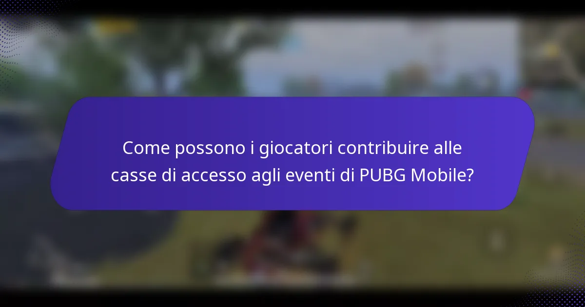 Come possono i giocatori contribuire alle casse di accesso agli eventi di PUBG Mobile?