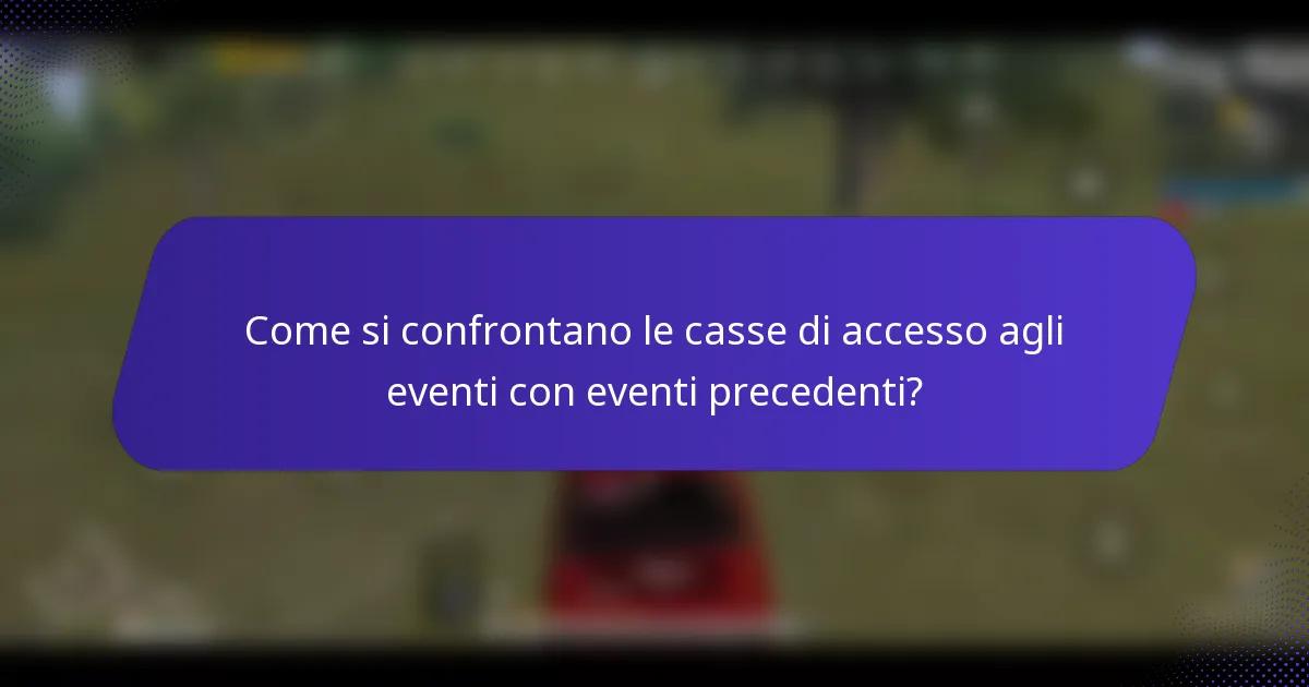 Come si confrontano le casse di accesso agli eventi con eventi precedenti?