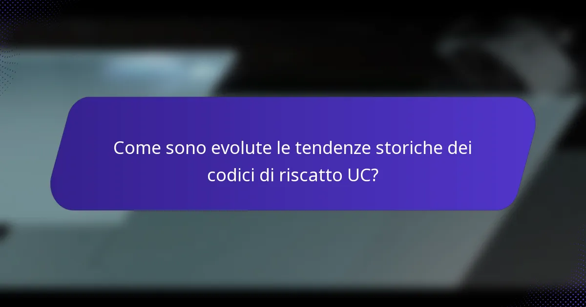 Come sono evolute le tendenze storiche dei codici di riscatto UC?
