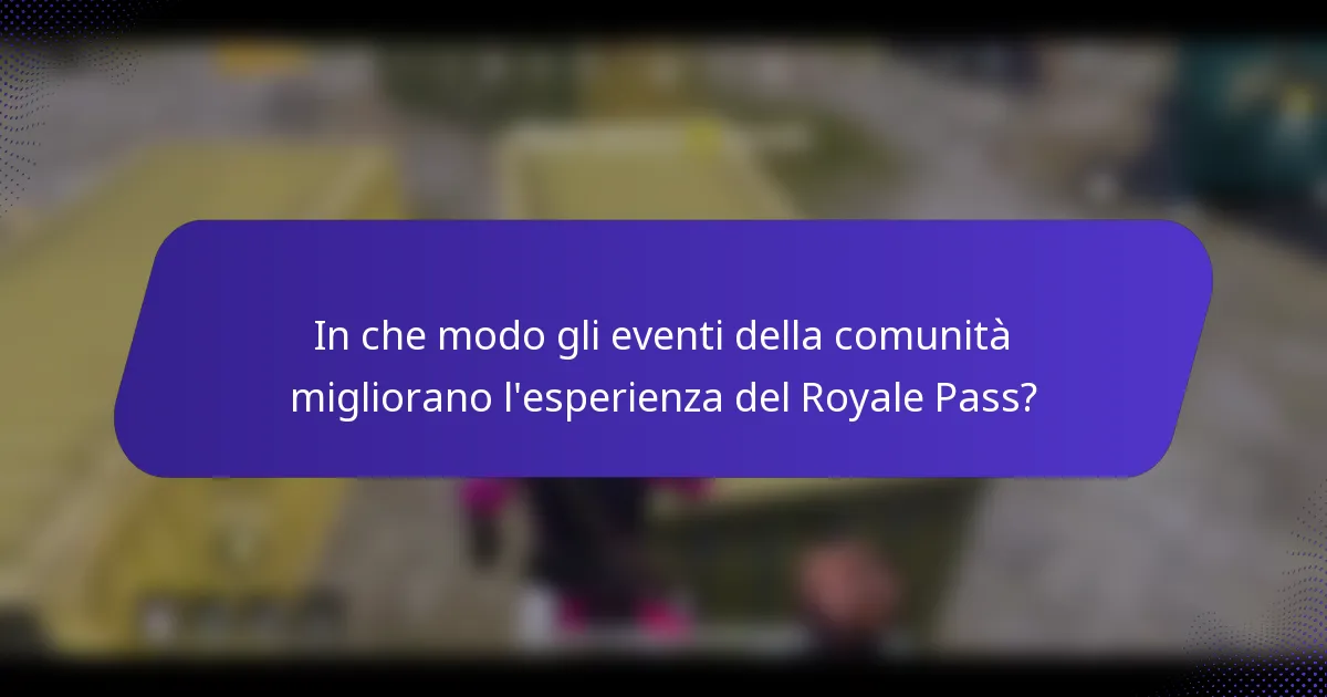 In che modo gli eventi della comunità migliorano l'esperienza del Royale Pass?