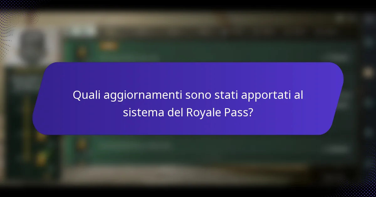 Quali aggiornamenti sono stati apportati al sistema del Royale Pass?