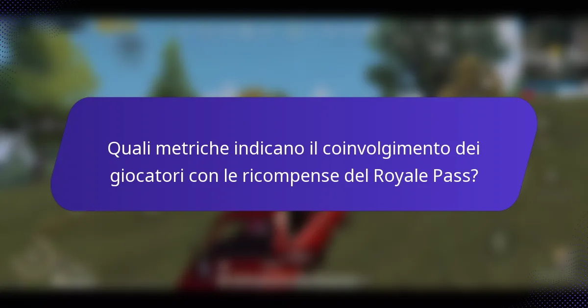 Quali metriche indicano il coinvolgimento dei giocatori con le ricompense del Royale Pass?